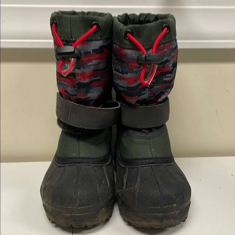 Columbia Kids Rain & Snow Boots - Green and Red